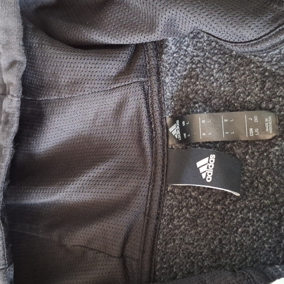 Adidas Gray Full Zip Hoodie with drawstring L - Picture 7 of 10